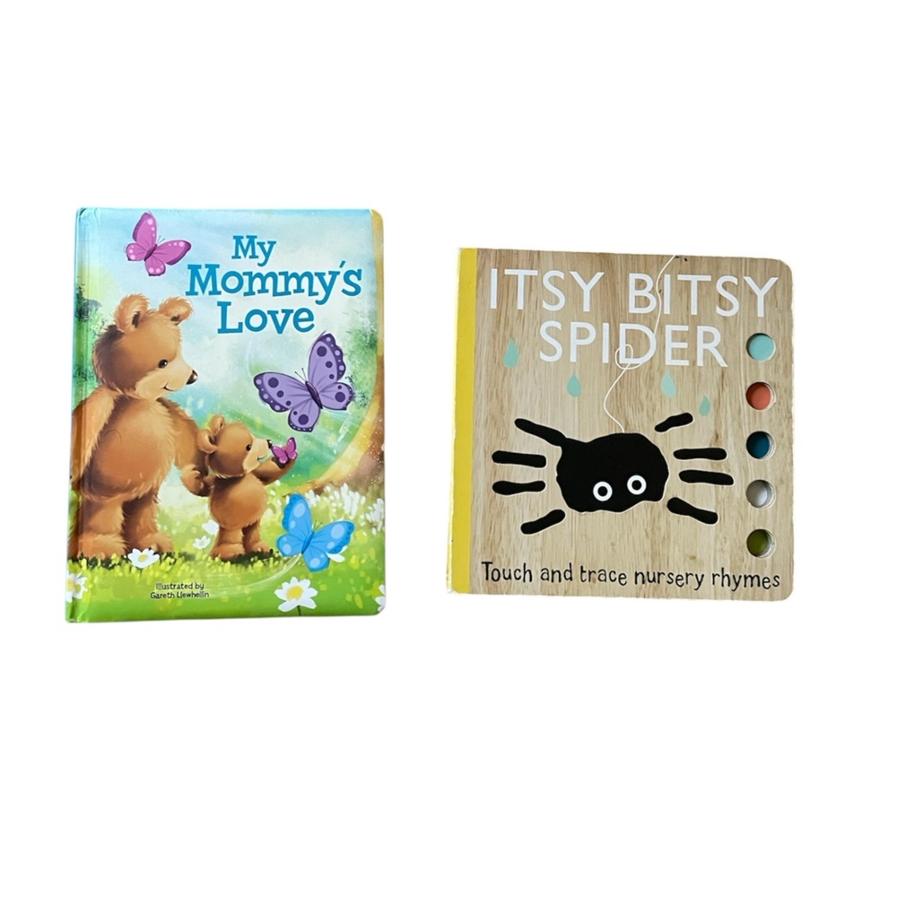 Bundle of 2 Nursery Rhyme Board Book, Itsy Bitsy Spider, My Mommy’s Love